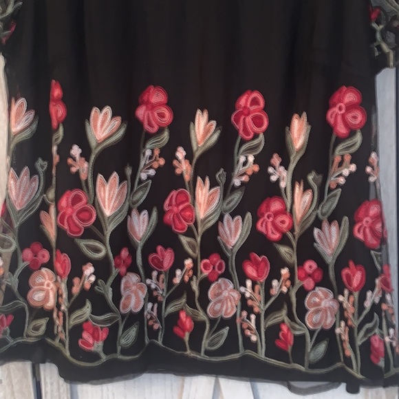 Est. 1946 top with embroidered floral sheer overlay. - Picture 2 of 4